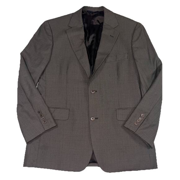 Brooks Brothers 346 Stretch Blazer Size 39 Short Wool Brown Micro Houndstooth - Picture 1 of 16